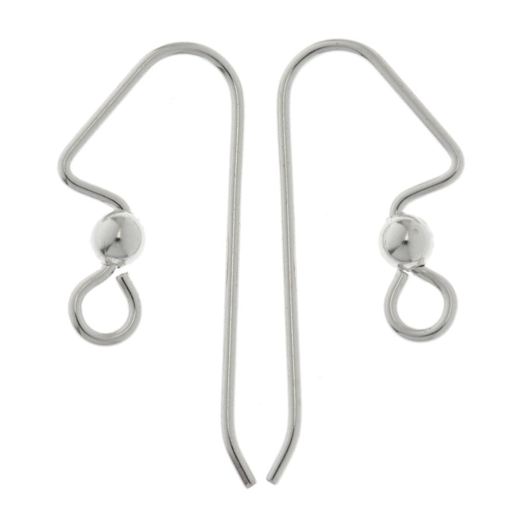 TierraCast Angular Hook Ear Wire Sterling Silver with 3mm Bead