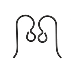 TierraCast French Hook Ear Wire with regular loop Niobium oxidized black