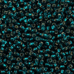 Toho Round Seed Beads 6/0 Silver Lined Dark Teal 2.5-inch tube (27BD)