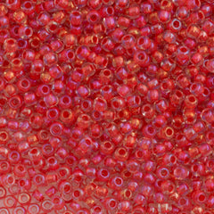 50g Toho Round Seed Bead 8/0 Inside Color Luster Crystal Poppy Lined (185)