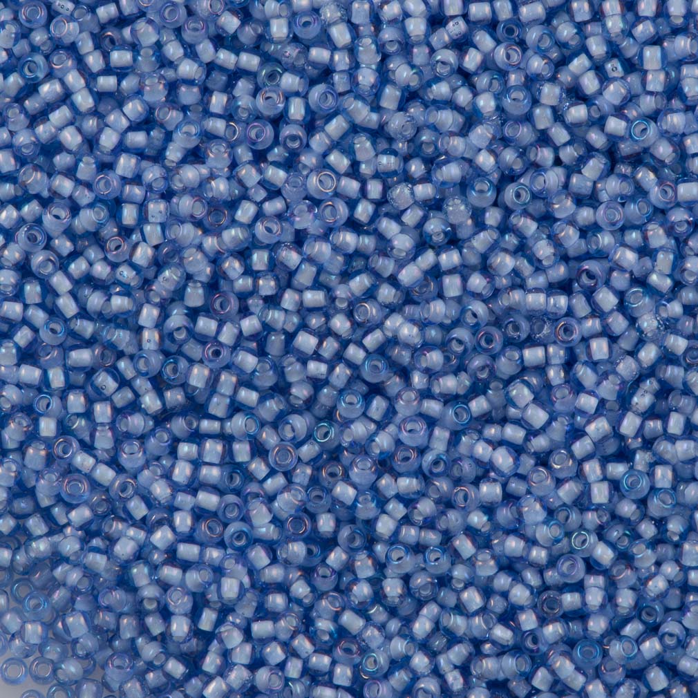 50g Toho Round Seed Beads 11/0 Inside Color Lined White Light Blue (933)