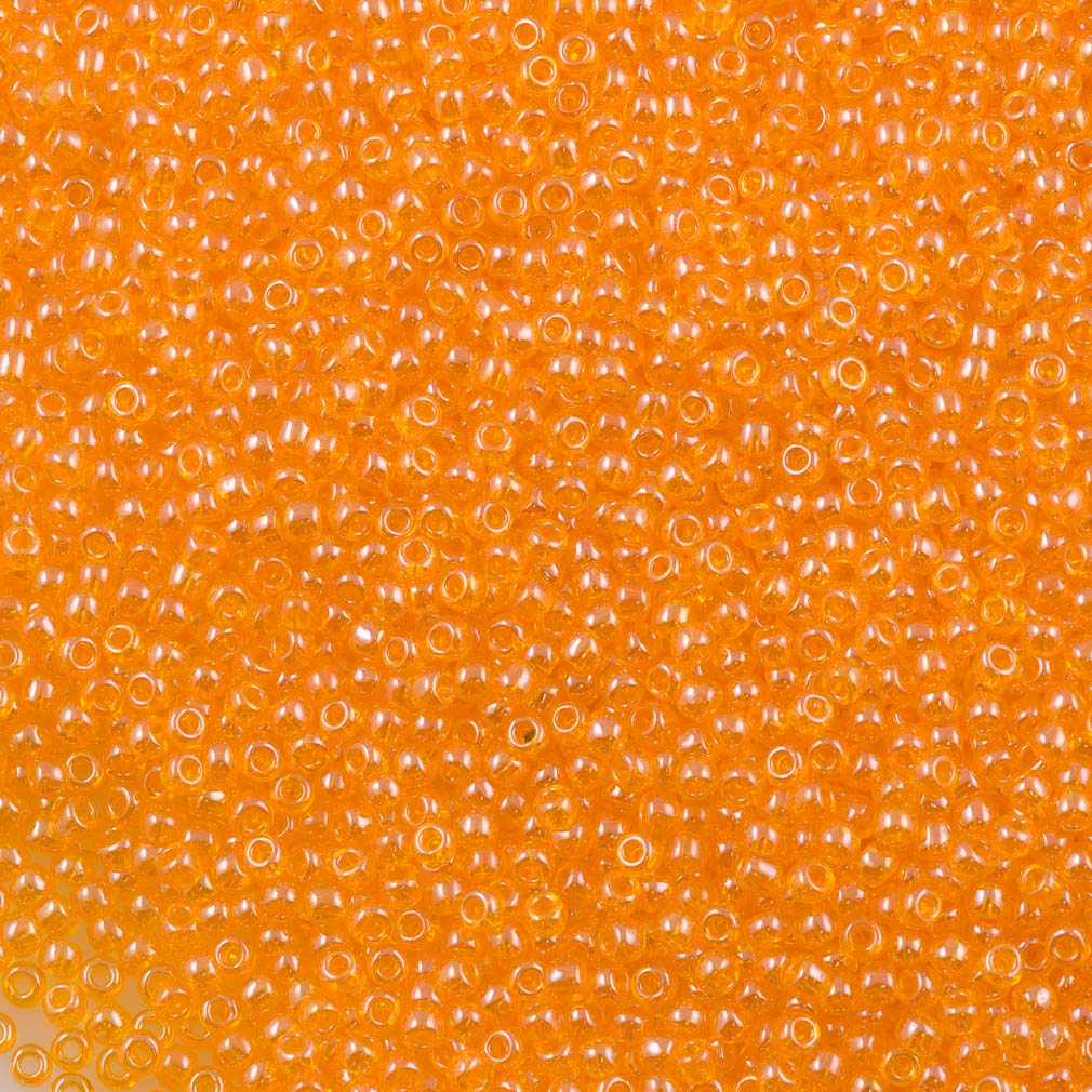 50g Toho Round Seed Bead 11/0 Transparent Luster Tangerine (111)