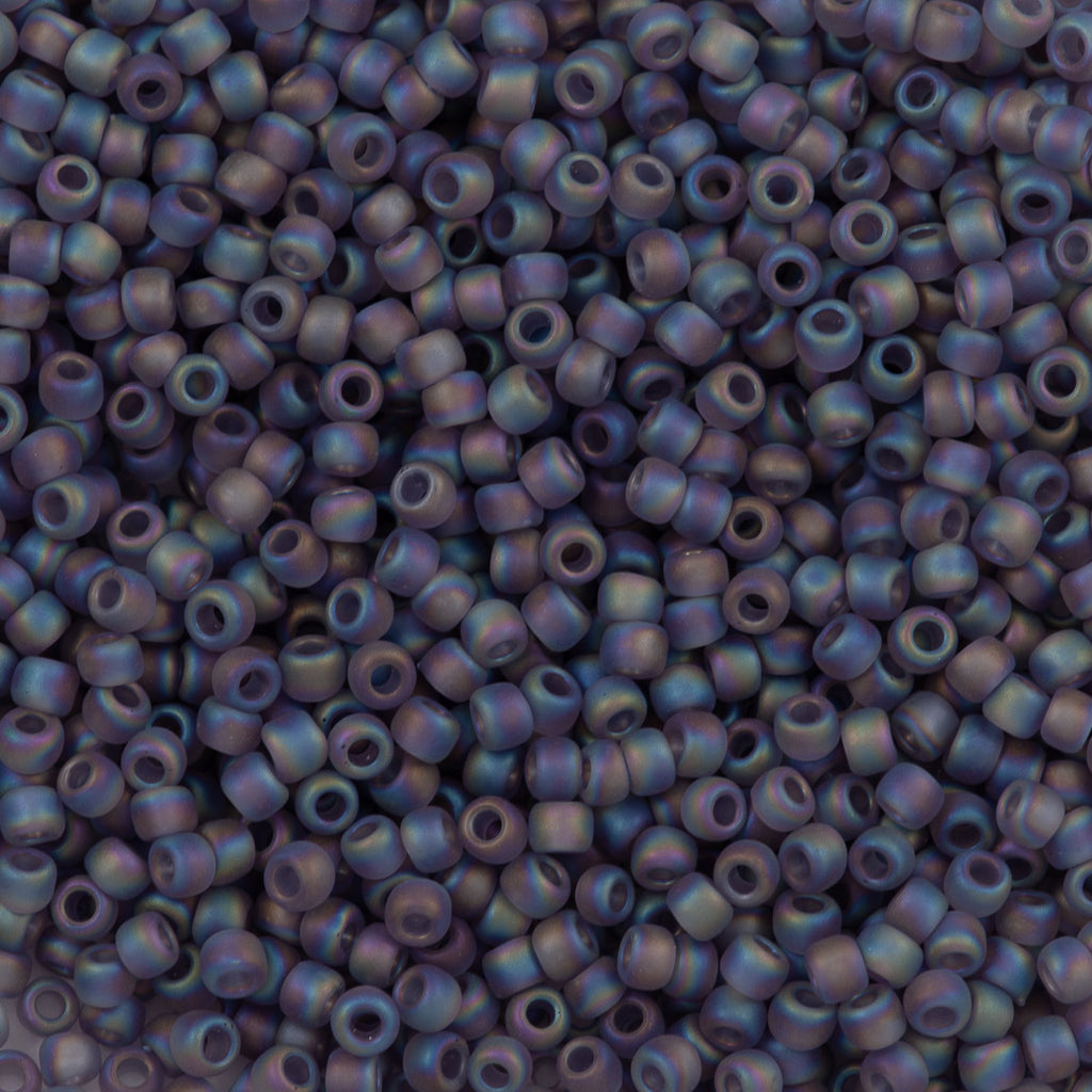 Toho Round Seed Bead 11/0 Transparent Matte Tanzanite AB (166DF)