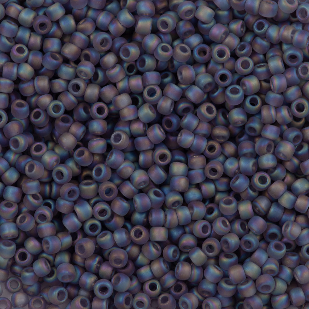 Toho Round Seed Bead 11/0 Transparent Matte Tanzanite AB (166DF)