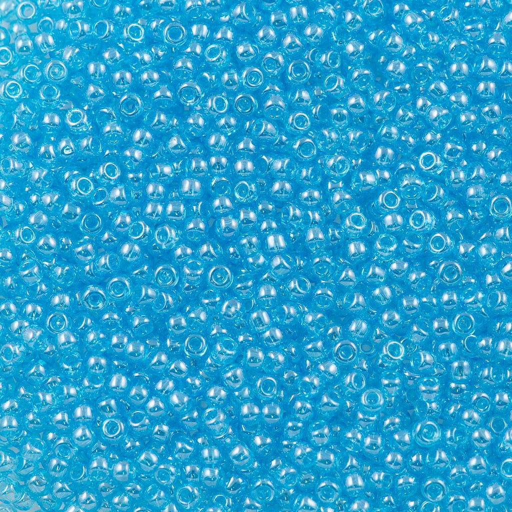 Toho Round Seed Bead 11/0 Transparent Aquamarine Luster 2.5-inch Tube (104)