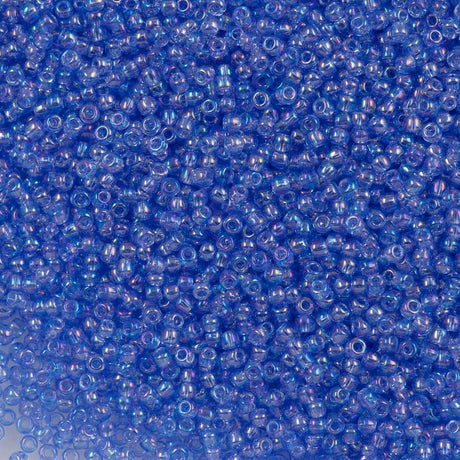 50g Toho Round Seed Beads 11/0 Transparent Light Blue AB (168)