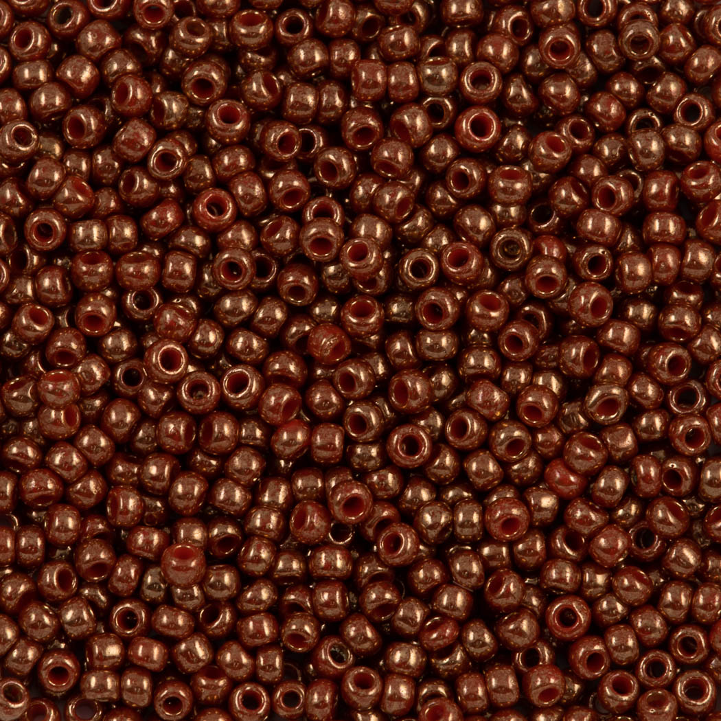 50g Toho Round Seed Bead 11/0 Gilded Marble Orange (1707)