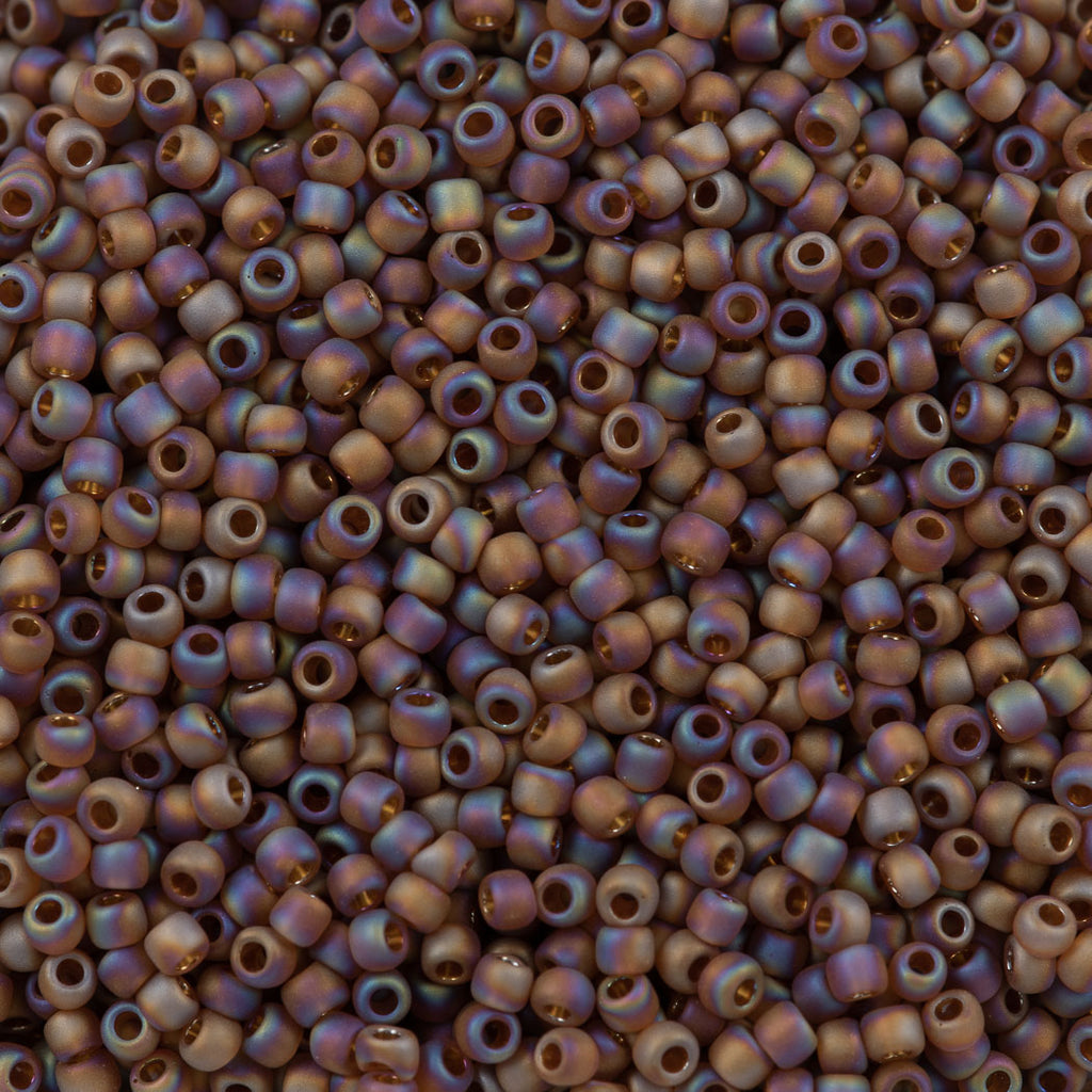 Toho Round Seed Bead 11/0 Transparent Matte Cranberry AB (177F)