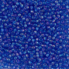 Toho Round Seed Bead 11/0 Transparent Cobalt AB 2.5-inch Tube (178)