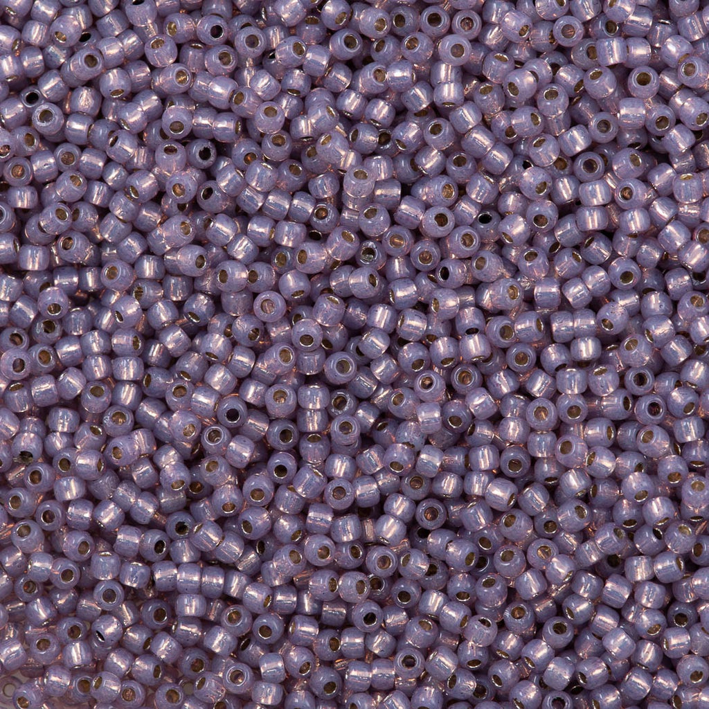 50g Toho Round Seed Bead 11/0 Permanent Finish Silver Lined Milky Amethyst (2108PF)