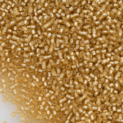 50g Toho Round Seed Beads 11/0 Silver Lined Transparent Matte Gold (22F)