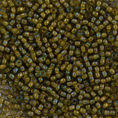 Toho Round Seed Bead 11/0 Inside Color Lined Yellow Green 2.5-inch Tube (246)