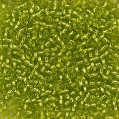 Toho Round Seed Bead 11/0 Silver Lined Lime 2.5-inch Tube (24)