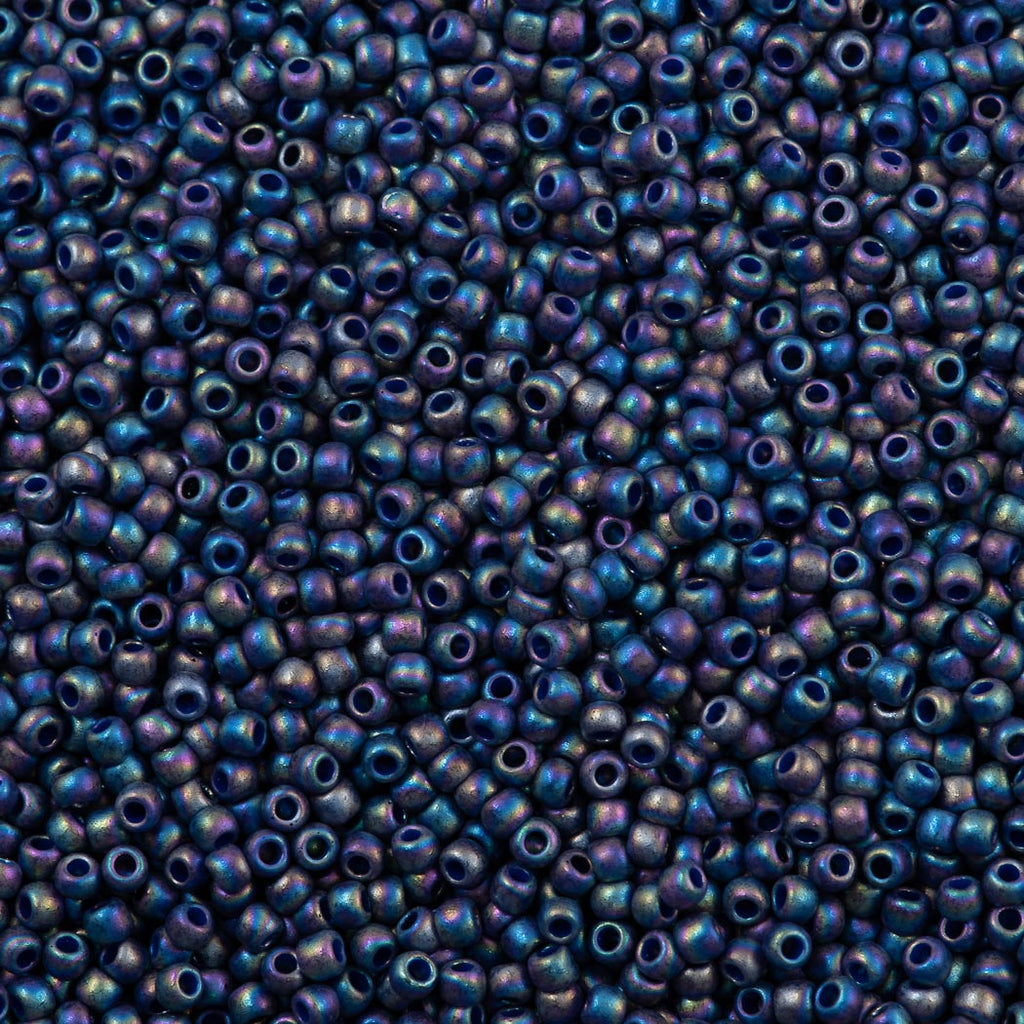 50g Toho Round Seed Bead 11/0 Semi-Glazed Navy Blue AB (2637F)