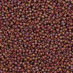 50g Toho Round Seed Bead 11/0 Semi-Glazed Burnt Orange AB (2640F)