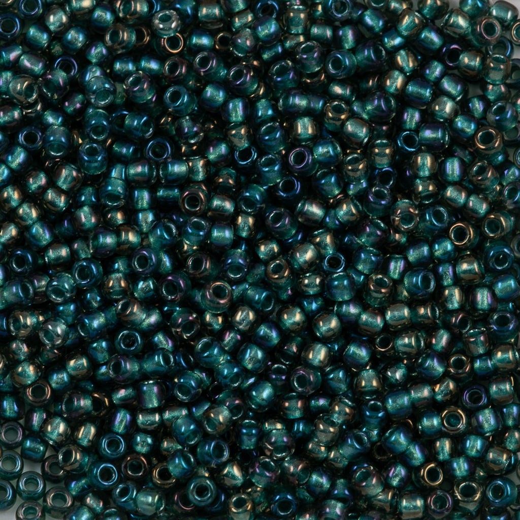 Toho Seed Bead 11/0 Inside Color Lined Forest Green #270