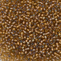 50g Toho Round Seed Bead 11/0 Topaz Inside Color Lined Gold AB (278)