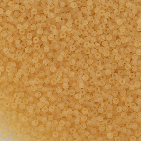 50g Toho Round Seed Bead 11/0 Transparent Matte Pale Light Topaz (2AF)