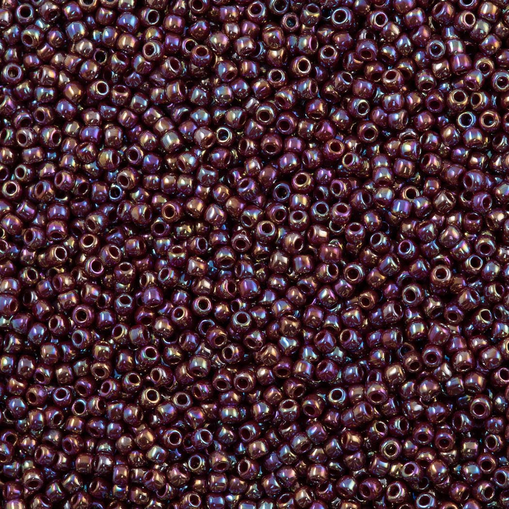 50g Toho Round Seed Bead 11/0 Opaque Plum AB (406)