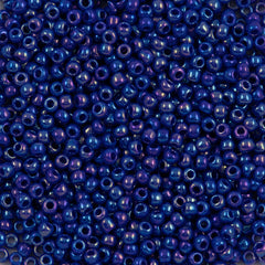 Toho Round Seed Bead 11/0 Opaque Navy Blue AB 2.5-inch Tube (408)