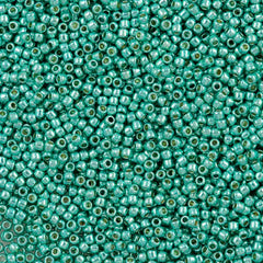 50g Toho Round Seed Beads 11/0 PermaFinish Galvanized Green Teal (561PF)