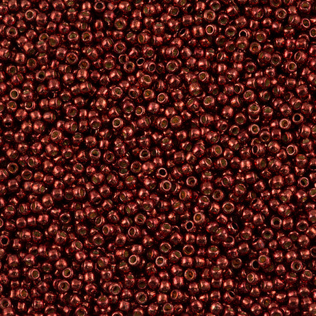 50g Toho Round Seed Bead 11/0 PermaFinish Galvanized Brick Red (564PF)