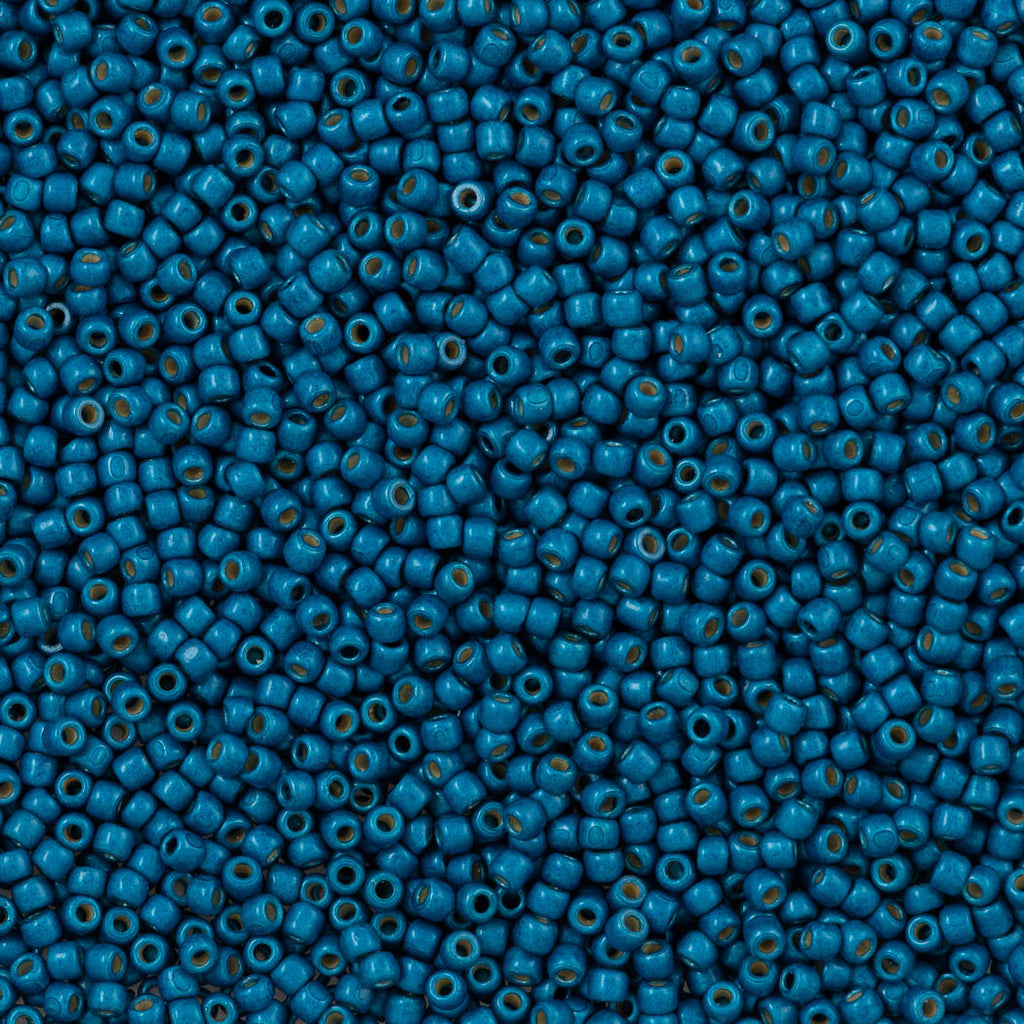 50g Toho Round Seed Bead 11/0 PermaFinish Matte Galvanized Turkish Blue (584PFF)