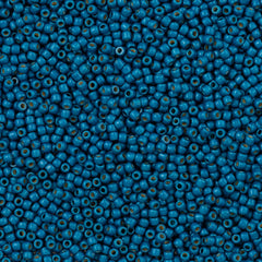 Toho Round Seed Bead 11/0 PermaFinish Matte Galvanized Turkish Blue 2.5-inch Tube (584PFF)