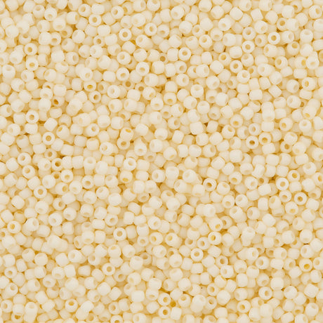 Toho Round Seed Bead 11/0 Opaque Matte Vanilla 2.5-inch Tube (762)