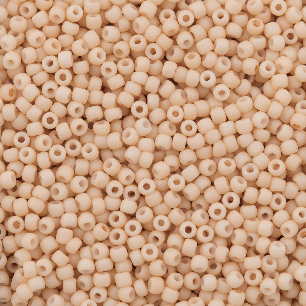Toho Round 11/0 Seed Beads Opaque Pastel Frosted Apricot (2.5 Tube)