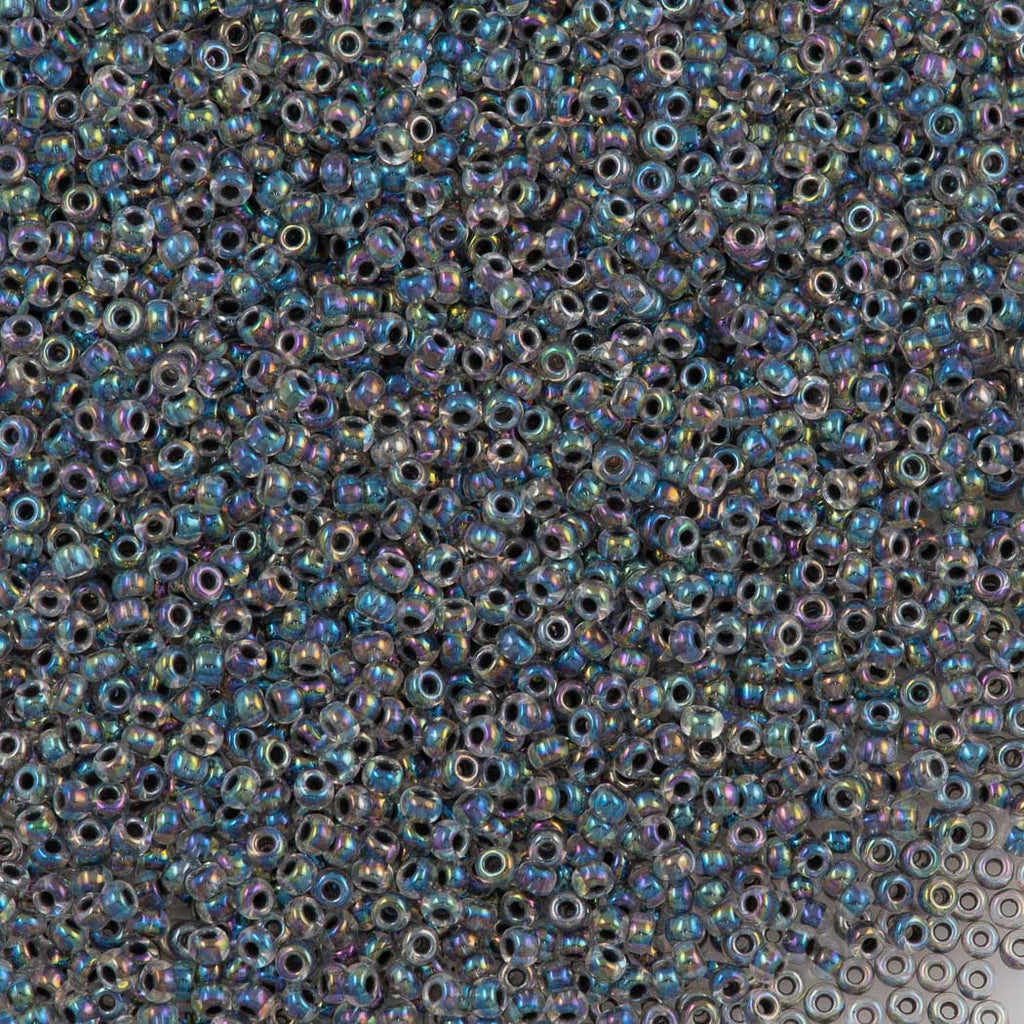 50g Toho Round Seed Beads 11/0 Inside Color Lined Gray AB (783)