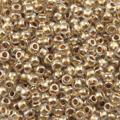 50g Toho Round Seed Bead 11/0 Inside Color Lined Gold (989)