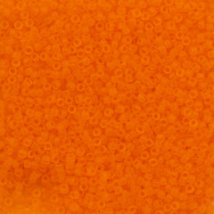 Toho Round Seed Bead 11/0 Transparent Matte Medium Orange 2.5-inch Tube (10BF)