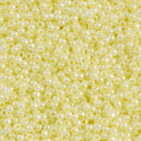 Toho Round Seed Bead 11/0 Transparent Ceylon Banana Cream 2.5-inch Tube (142)