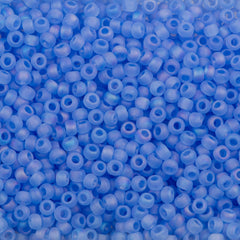 Toho Round Seed Bead 11/0 Transparent Matte Light Blue AB 2.5-inch Tube (168F)