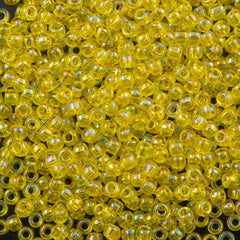 Toho Round Seed Bead 11/0 Transparent Lemon AB 2.5-inch Tube (175)