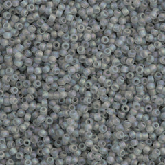 Toho Round Seed Bead 11/0 Transparent Matte Light Gray AB 2.5-inch Tube (176AF)