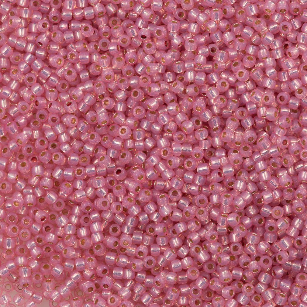Toho Round Seed Bead 11/0 PermaFinish Silver Lined Ceylon Pink 2.5-inch Tube (2106PF)
