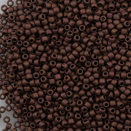 Toho Round Seed Bead 11/0 Matte Dark Bronze 2.5-inch Tube (222F)