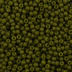 Toho Round Seed Bead 11/0 Semi-Glazed Olive 2.5-inch Tube (2601F)