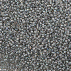 Toho Round Seed Bead 11/0 Inside Color Lined Gray 19g Tube (261)