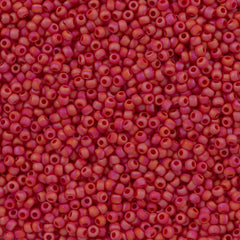 Toho Round Seed Bead 11/0 Opaque Matte Cherry AB 2.5-inch Tube (405F)