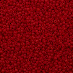 Toho Round Seed Bead 11/0  Opaque Matte Two Tone Red Mix (45MX)