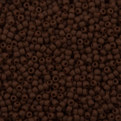 Toho Round Seed Bead 11/0 Opaque Matte Brown 2.5-inch Tube (46F)