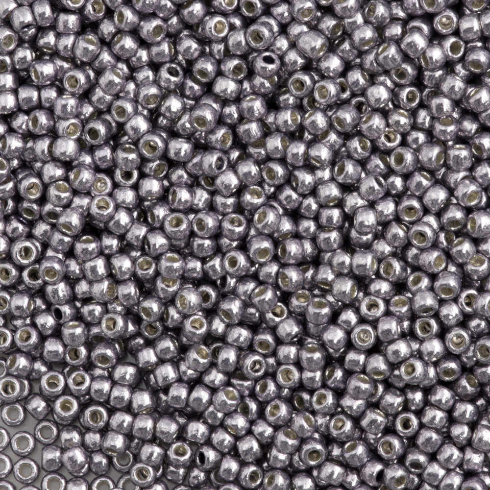 50g Toho Round Seed Bead 11/0 PermaFinish Galvanized Gunmetal Grey
