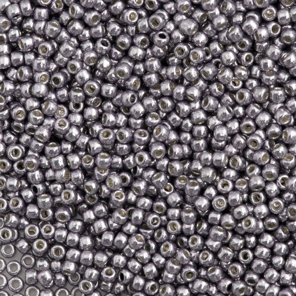50g Toho Round Seed Bead 11/0 Permanent Finish Galvanized Gunmetal Grey (568PF)