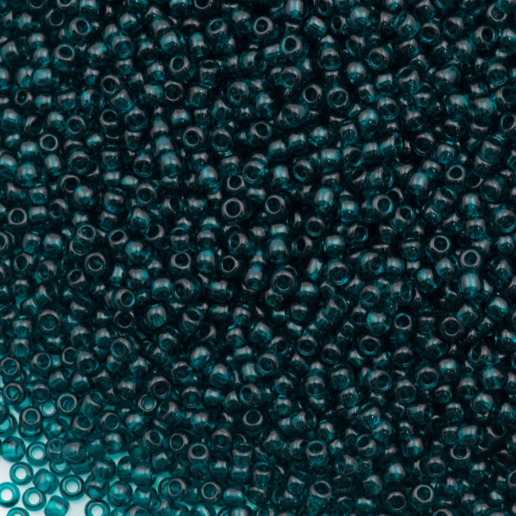 50g Toho Round Seed Beads 11/0 Transparent True Teal (7BD)