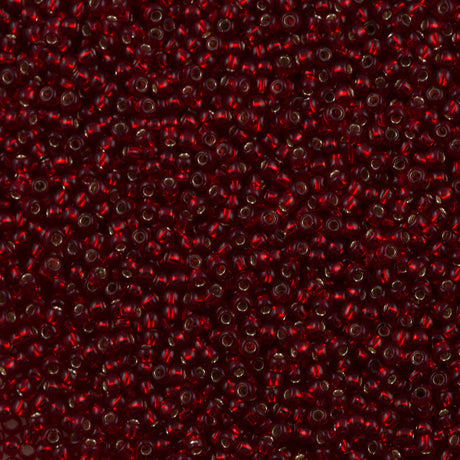 50g Toho Round Seed Bead 11/0 Silver Lined Dark Garnet (25D)