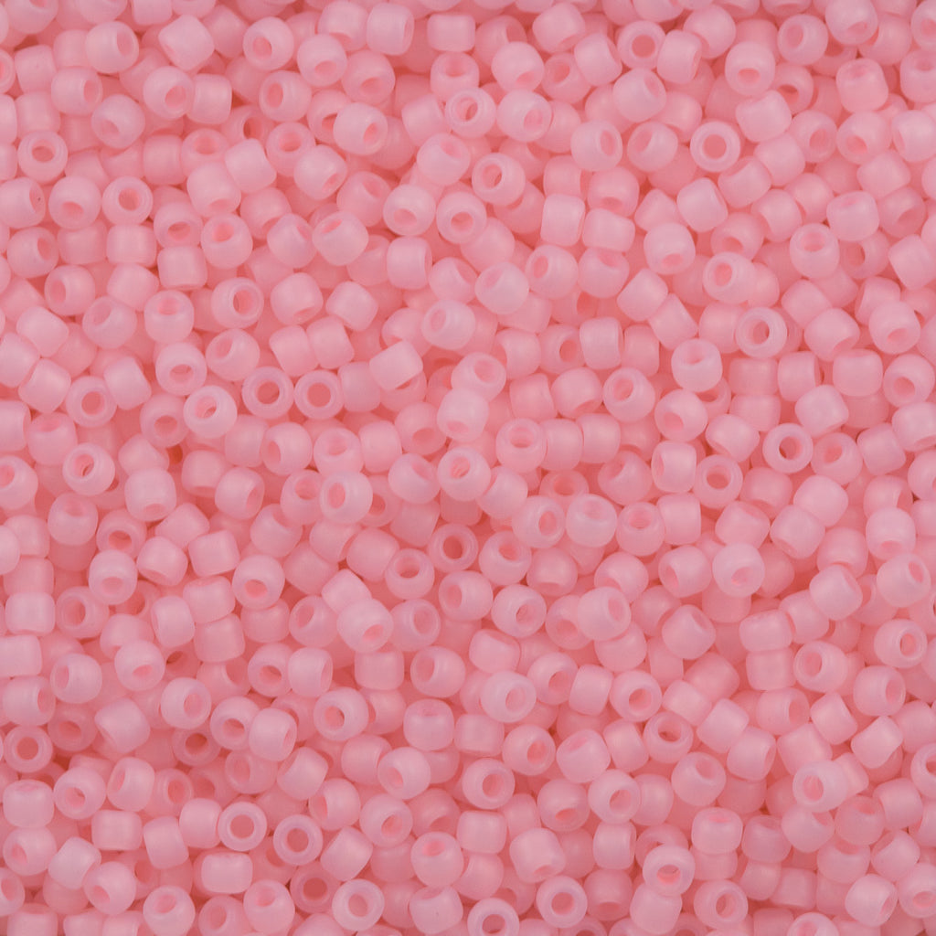 Toho Round Seed Bead 11/0 Transparent Matte Ceylon Baby Pink 2.5-inch Tube (145F)