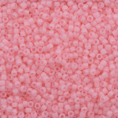 Toho Round Seed Bead 11/0 Transparent Matte Ceylon Baby Pink 2.5-inch Tube (145F)